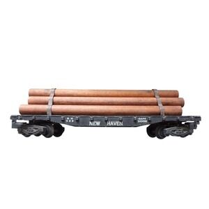 American Flyer HO Scale New Haven Flatcar with Log Load NH 928 AC Gilbert